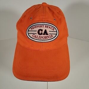 Newport Beach California Hat Baseball Cap Adjustable Orange Fahrenheit Headwear